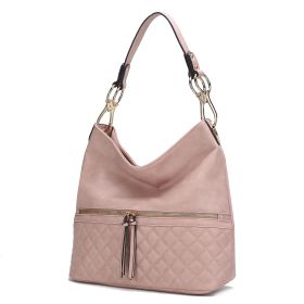 MKF Collection Dalila Vegan Leather Women Shoulder Handbag by Mia K (Color: Dark Rose, Material: Vegan Leather)