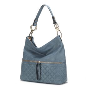 MKF Collection Dalila Vegan Leather Women Shoulder Handbag by Mia K (Color: Blue, Material: Vegan Leather)