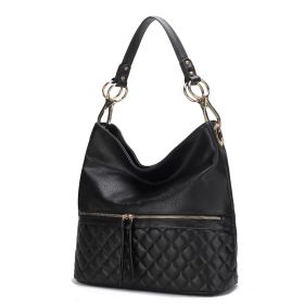 MKF Collection Dalila Vegan Leather Women Shoulder Handbag by Mia K (Color: Black, Material: Vegan Leather)