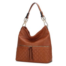 MKF Collection Dalila Vegan Leather Women Shoulder Handbag by Mia K (Color: Lt Brown, Material: Vegan Leather)