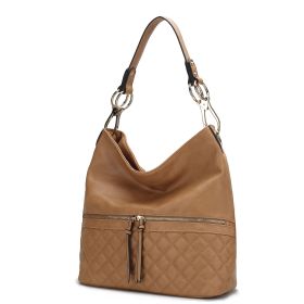 MKF Collection Dalila Vegan Leather Women Shoulder Handbag by Mia K (Color: Apricot, Material: Vegan Leather)