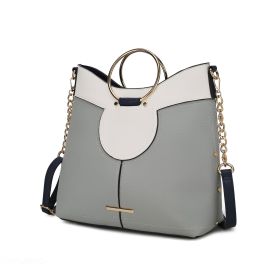 MKF Collection Kylie Top Handle Satchel Handbag Vegan Leather Women by Mia k (Color: Denim, Material: Vegan Leather)
