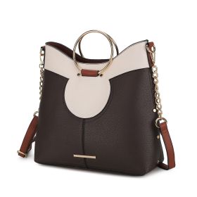 MKF Collection Kylie Top Handle Satchel Handbag Vegan Leather Women by Mia k (Color: Coffee, Material: Vegan Leather)